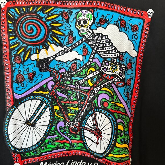 L (Mens) Black T shirt (Day of the Dead) - Picture 1 of 3